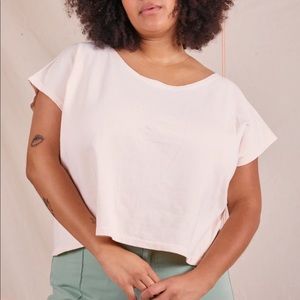 Big Bud Press Many Colors Collection Cropped Tunic Top - Vintage Tee - Off White